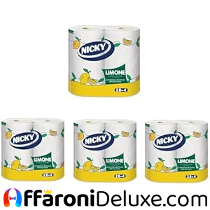 Nicky Limone - Carta cucina 8 rotoli (4x2) 2 veli profumo limone