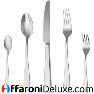 Amazon Basics Set di Posate in Acciaio Inox con Bordo Squadrato, 20 Pezzi per 4 Persone