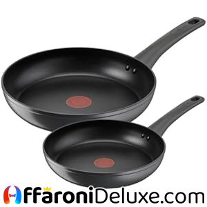 Lagostina Edera, Set di 2 Padelle Antiaderenti 24/28 cm con Rivestimento in Titanio