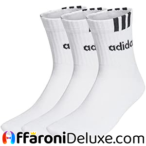 adidas 3 Stripes Linear Half-Crew Calze Unisex, Confezione da 3 Paia