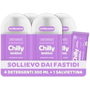 Chilly, Detergente Intimo Lenitivo, 4 Pezzi da 300 ml