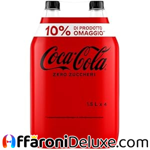 Coca-Cola Zero Zuccheri, 4 Bottiglie da 1,5 L