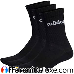 adidas Unisex - Adulto Linear Crew Cushioned Socks 3 Paia