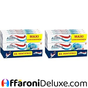 Aquafresh Tripla Protezione Dentifricio 3 in 1, Maxi Pacco 12x75ml