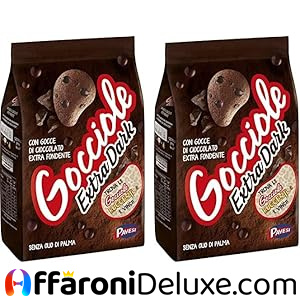Pavesi Gocciole Extra Dark Biscotti Frollini con Cioccolato Fondente, 400g (Confezione da 2)