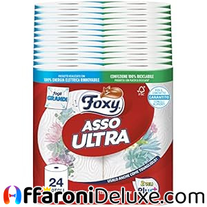 Foxy Asso Ultra Asciugatutto 24 Rotoli Plus+ Assorbenti e Resistenti