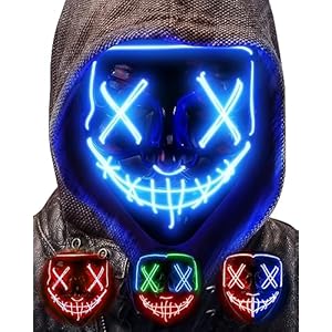 AnanBros Maschera per Halloween con Luci a LED a 3 Modalità