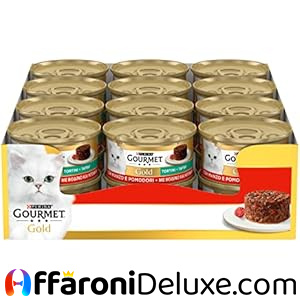 GOURMET Gold Cibo Umido per Gatti Adulti Tortino con Manzo e Verdure – 24 x 85 g
