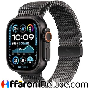 Apple Watch Ultra 2 GPS + Cellular 49 mm Nero con Loop in Maglia Milanese – Large