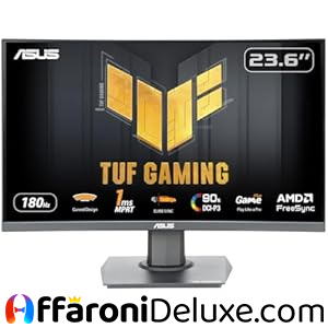 ASUS TUF Gaming VG24VQER Monitor Curvo 24” Full HD, 180Hz, 1ms, FreeSync, ELMB SYNC