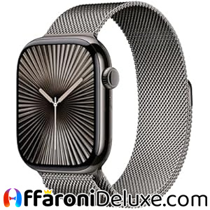 Apple Watch Series 10 GPS + Cellular 46 mm – Cassa in Titanio Ardesia con Cinturino Sport Loop Ardesia M/L