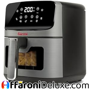 Girmi FG27 Friggitrice ad Aria 4,2L – 1400W con Display Digitale, 8 Programmi e Ricettario Incluso