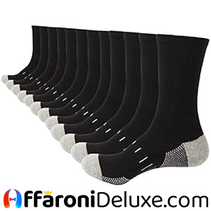 Calze Uomo Traspiranti con Cuscino – Calzini Sportivi per Running, Trekking e Lavoro (6 Paia)