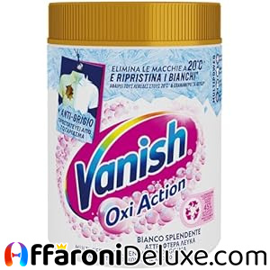 Vanish Oxi Action Multipower Polvere Bianco Splendente – Smacchiatore per Capi Bianchi 1Kg
